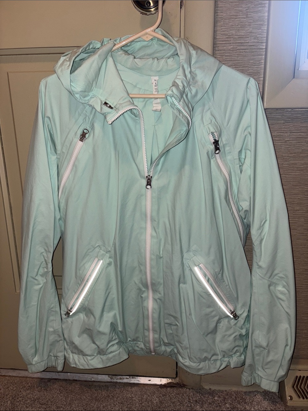 lululemon athletica Mint Green Hooded Bomber Jacket